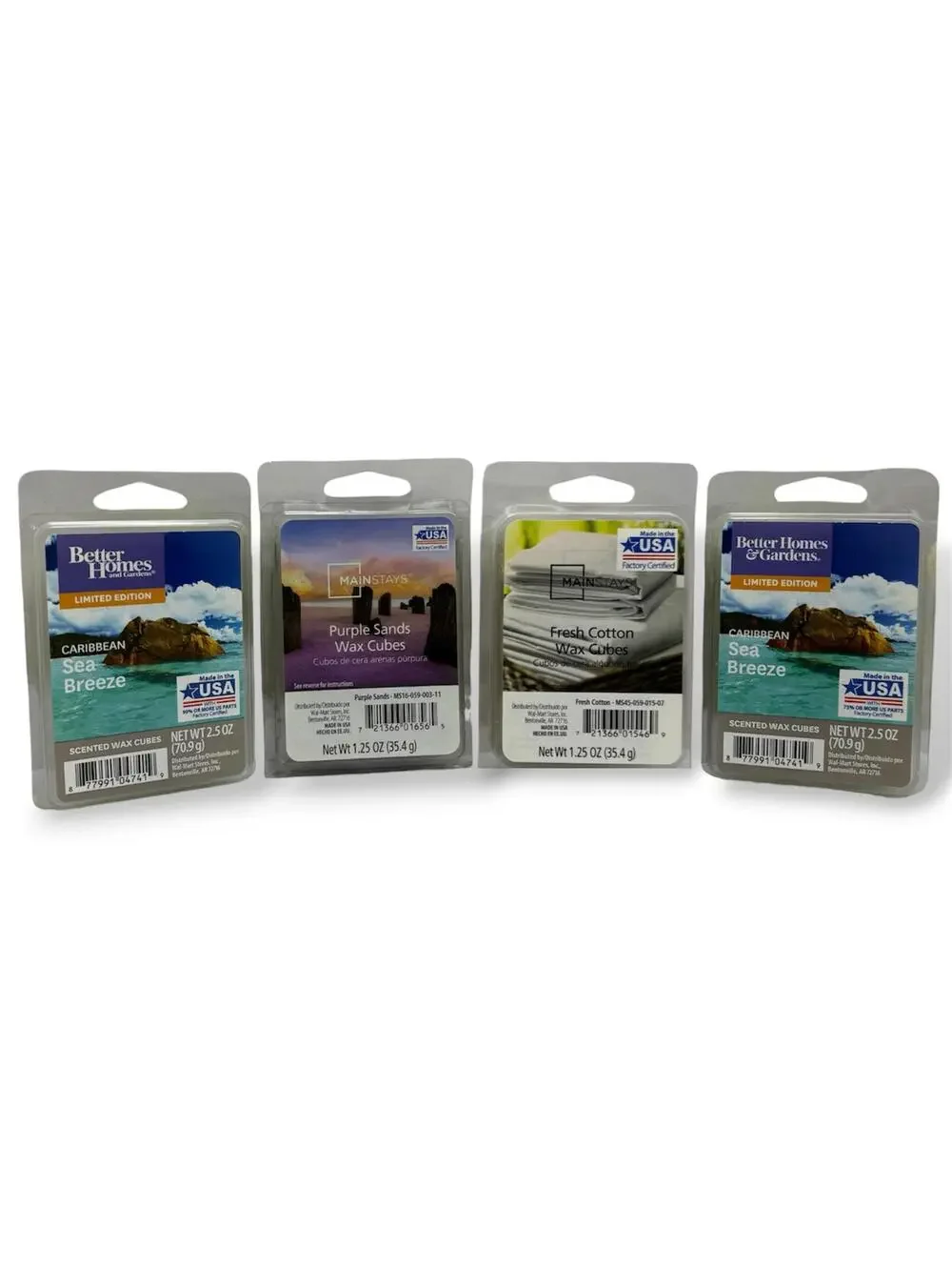 Better Homes & Gardens Caribbean Sea Breeze Fresh Cotton Purple Sands 4 Melt Set